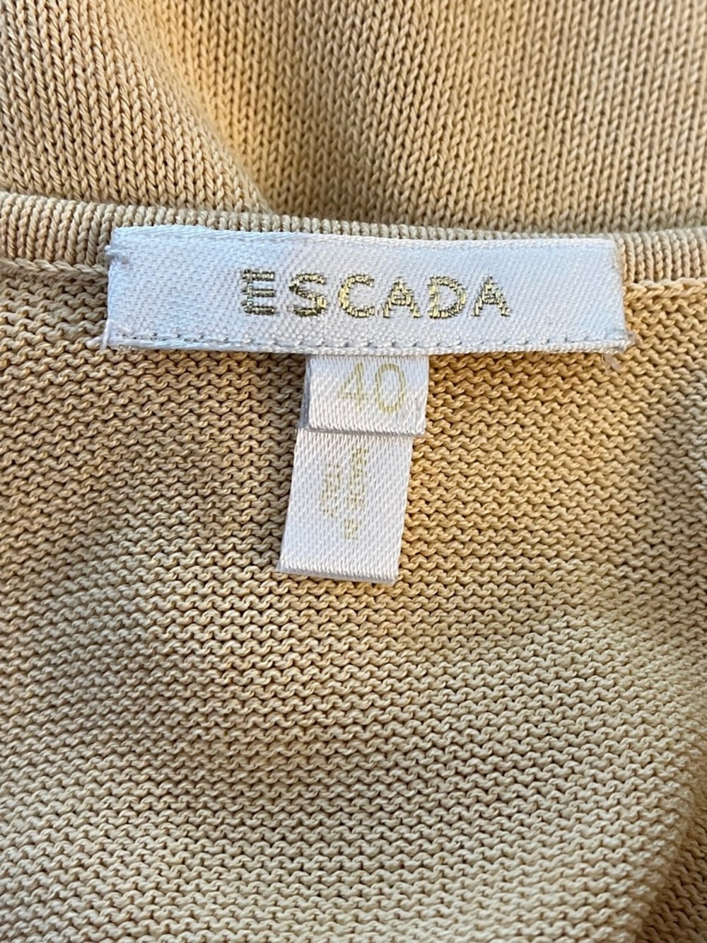 Escada Butter Yellow Cable-Trim Knit Sleeveless Tank Top Womens 40 Medium (8-10) - Picture 5 of 10